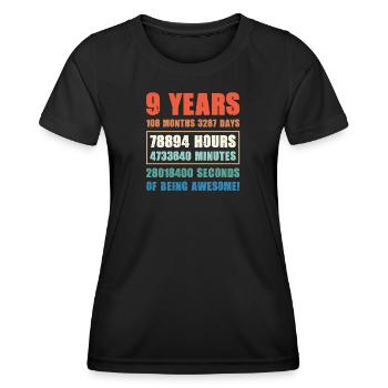 9. Jahre Geburtstag Geburtstagsfeier Geburt Fest - Frauen Funktions-T-Shirt - Schwarz - Vorne - AI Model Female 172 light (172cm)