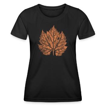 Wine / Leaf / Autumn - Women's Functional T-Shirt - black - Front - AI Model Female 172 light (172cm)