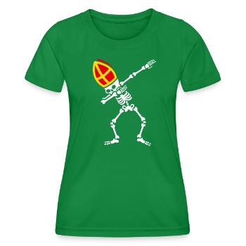 Dab Sinterklaas dab skeleton Saint dabbing dabbing - Women's Functional T-Shirt - kelly green - Front - AI Model Female 172 dark (172cm)
