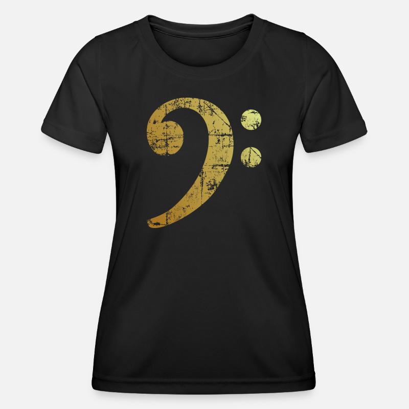 Bass Clef Ancient Gold - Women's Functional T-Shirt - black