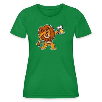 Dab dabbing Lion beer Dutch King's day king lions - Women's Functional T-Shirt - kelly green - Front - AI Model Female 172 dark (172cm)