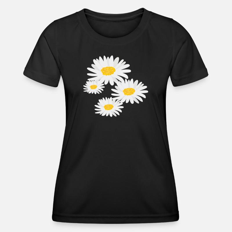 Flower Daisies - Women's Functional T-Shirt - black