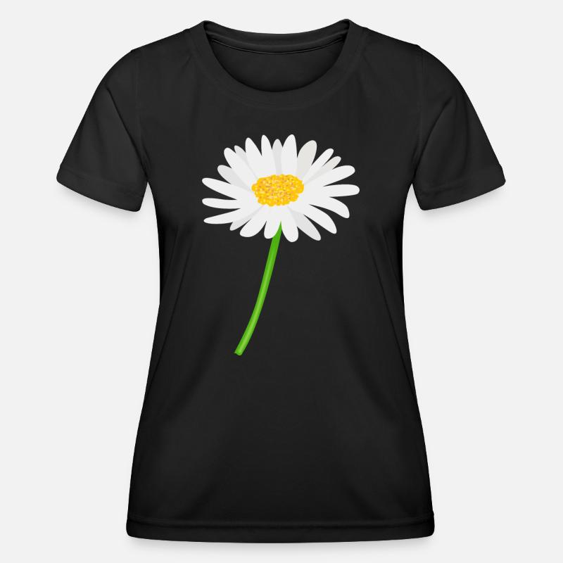 Flower daisy with stem - Women's Functional T-Shirt - black