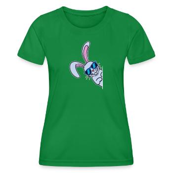 Cool Easter Bunny Easter Bunny Happy Easter - Women's Functional T-Shirt - kelly green - Front - AI Model Female 172 dark (172cm)
