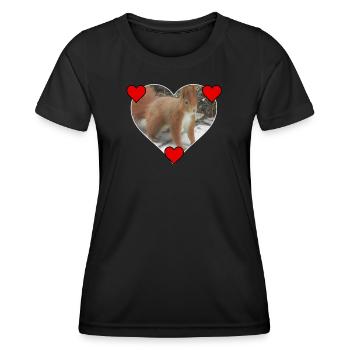 Eichhörnchen Squirrel Liebe Love Herz - Frauen Funktions-T-Shirt - Schwarz - Vorne - AI Model Female 172 light (172cm)