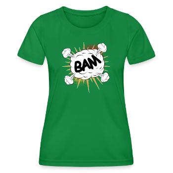Bam comic fight cloud pour vos propres textes et motifs - T-shirt sport Femme - vert - Devant - AI Model Female 172 dark (172cm)