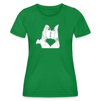 Kuss im Ordenskleid: Zarte Bindung - Frauen Funktions-T-Shirt - Kelly Green - Vorne - AI Model Female 172 dark (172cm)