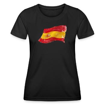Bandera España ✅ Spanische Flagge ✔ - Frauen Funktions-T-Shirt - Schwarz - Vorne - AI Model Female 172 light (172cm)