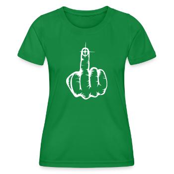 Fuck you - Mittelfinger - Frauen Funktions-T-Shirt - Kelly Green - Vorne - AI Model Female 172 dark (172cm)