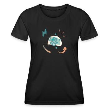 Lässiges Design mit Farbverlauf - Frauen Funktions-T-Shirt - Schwarz - Vorne - AI Model Female 172 light (172cm)