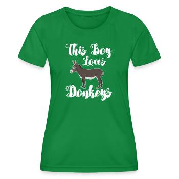 Donkey - This Boy Loves Donkeys - T-shirt sport Femme - vert - Devant - AI Model Female 172 dark (172cm)