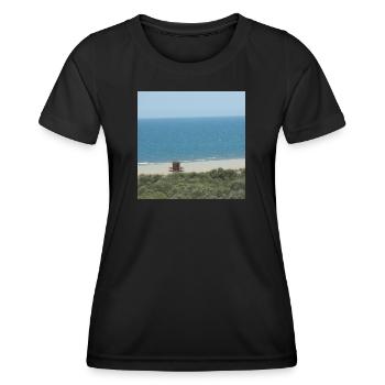 Strand Spanien Urlaub Ferien Reise Meer - Frauen Funktions-T-Shirt - Schwarz - Vorne - AI Model Female 172 light (172cm)