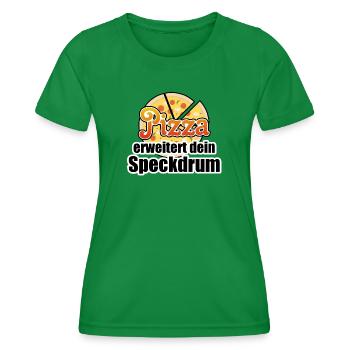 Pizza Figur Diaet lustig Essen Sprüche - Frauen Funktions-T-Shirt - Kelly Green - Vorne - AI Model Female 172 dark (172cm)