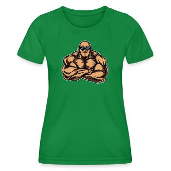 Fitnessstudio Bodybuilder Muskelmann Muskelaufbau - Frauen Funktions-T-Shirt - Kelly Green - Vorne - AI Model Female 172 dark (172cm)