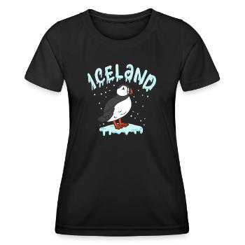 Island Papageientaucher - Frauen Funktions-T-Shirt - Schwarz - Vorne - AI Model Female 172 light (172cm)