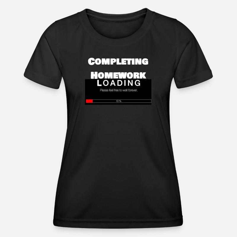 Scrolling Loading Bar University Funny Print - Women's Functional T-Shirt - black