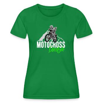 Motocross Lifestyle - Women's Functional T-Shirt - kelly green - Front - AI Model Female 172 dark (172cm)