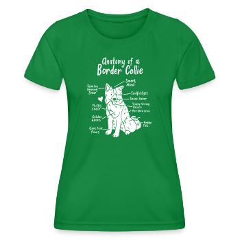 Border Collie - Frauen Funktions-T-Shirt - Kelly Green - Vorne - AI Model Female 172 dark (172cm)