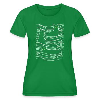 Katzen | Katzenaugen | Katze & Maus - Frauen Funktions-T-Shirt - Kelly Green - Vorne - AI Model Female 172 dark (172cm)