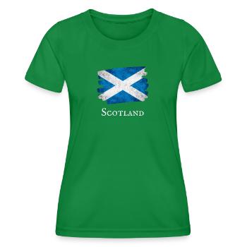 Scotland Grunge Flag - Women's Functional T-Shirt - kelly green - Front - AI Model Female 172 dark (172cm)