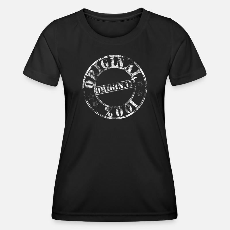 Original stamp 100 white worn - Women's Functional T-Shirt - black