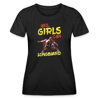 Longboarding Longboarder Longboard - Women's Functional T-Shirt - black - Front - AI Model Female 172 light (172cm)
