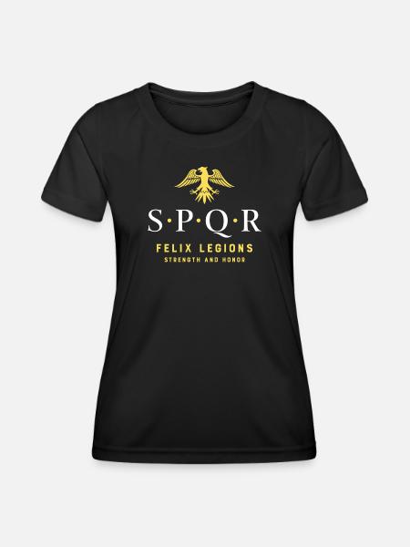 SPQR Römische Legion - Frauen Funktions-T-Shirt - Schwarz