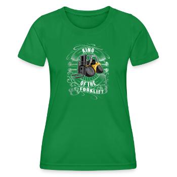 King Of The Forklift - Frauen Funktions-T-Shirt - Kelly Green - Vorne - AI Model Female 172 dark (172cm)