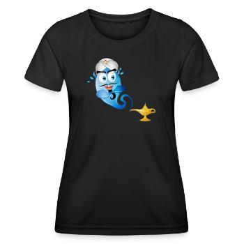 goldene orientalische Wunderlampe & Flaschengeist - Frauen Funktions-T-Shirt - Schwarz - Vorne - AI Model Female 172 light (172cm)