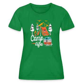 camping - T-shirt sport Femme - vert - Devant - AI Model Female 172 dark (172cm)