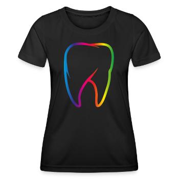 dent de l’arc-en-ciel coloré - T-shirt sport Femme - noir - Devant - AI Model Female 172 light (172cm)