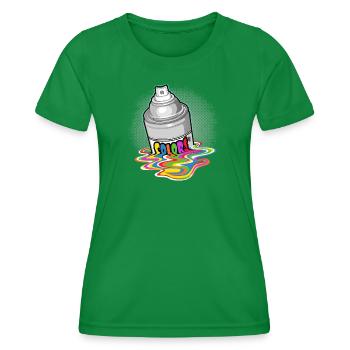paint bomb and drippings - Women's Functional T-Shirt - kelly green - Front - AI Model Female 172 dark (172cm)