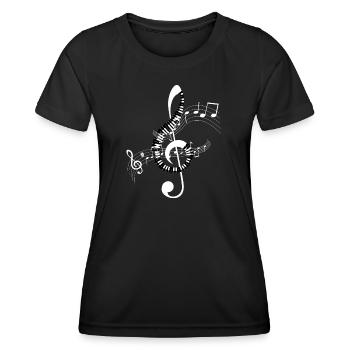 Musikalische Spirale Notenbogen - Frauen Funktions-T-Shirt - Schwarz - Vorne - AI Model Female 172 light (172cm)