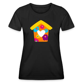 House Birdhouse Spring Summer Bird Colorful Kids - Women's Functional T-Shirt - black - Front - AI Model Female 172 light (172cm)