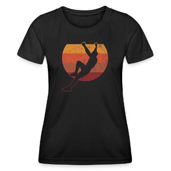 Klettern Bouldern Vintage - Frauen Funktions-T-Shirt - Schwarz - Vorne - AI Model Female 172 light (172cm)