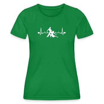Heartbeat ECG latin danse couple de danse Salsa - T-shirt sport Femme - vert - Devant - AI Model Female 172 dark (172cm)