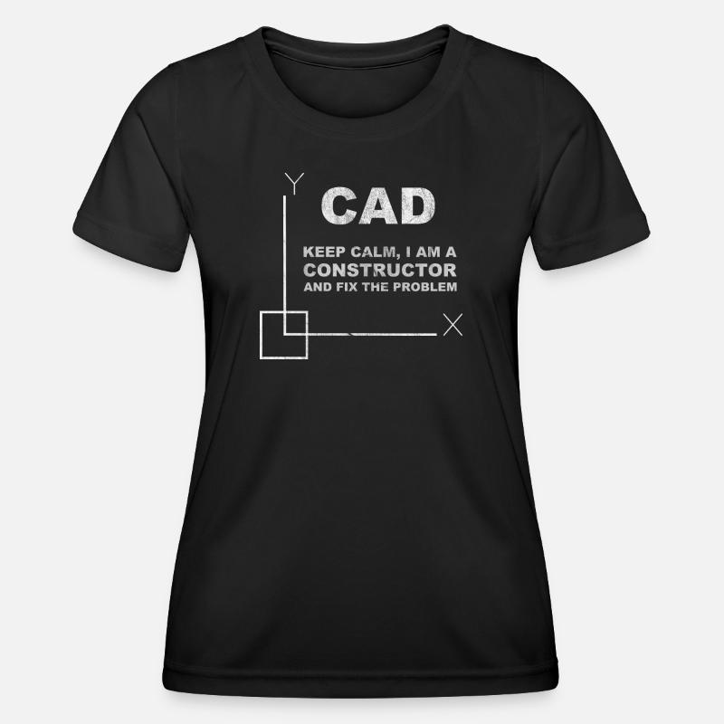 CAD Keep Calm Constructor Engineering - Women's Functional T-Shirt - black