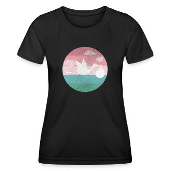 Bébé naissance Grossesse cigogne - T-shirt sport Femme - noir - Devant - AI Model Female 172 light (172cm)