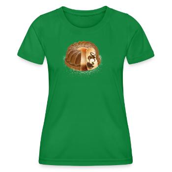 The popular marble cake with powdered sugar - Women's Functional T-Shirt - kelly green - Front - AI Model Female 172 dark (172cm)