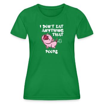 Déclaration porc végétalien - T-shirt sport Femme - vert - Devant - AI Model Female 172 dark (172cm)