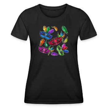 Kostüm Masken Karneval Fasching - Frauen Funktions-T-Shirt - Schwarz - Vorne - AI Model Female 172 light (172cm)