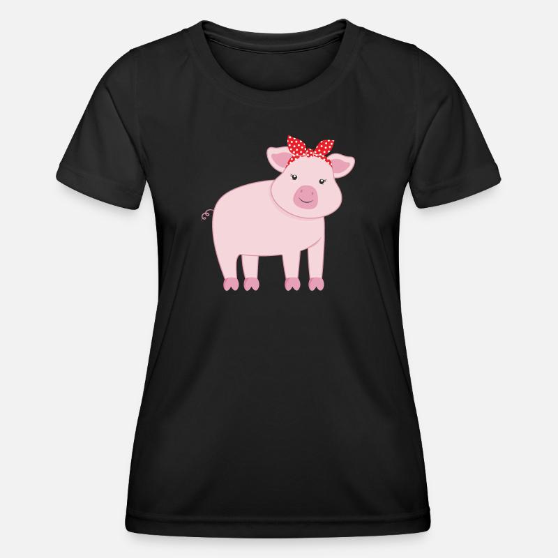 Pig pigs - Women's Functional T-Shirt - black