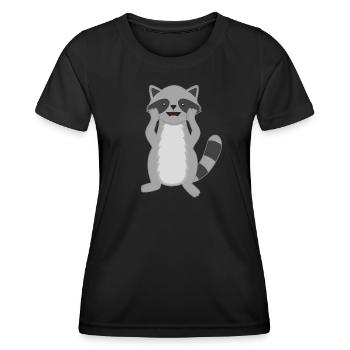Ratons laveurs - T-shirt sport Femme - noir - Devant - AI Model Female 172 light (172cm)