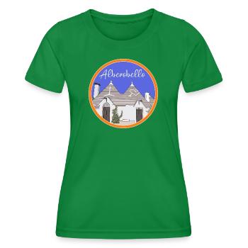 Trulli Houses Alberobello Bari Trullo Italy - Women's Functional T-Shirt - kelly green - Front - AI Model Female 172 dark (172cm)