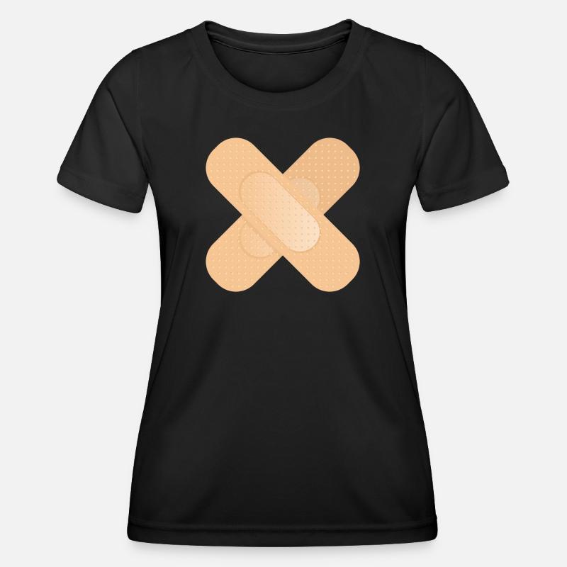 Dispositif de fixation croisé comme élément de conception - T-shirt sport Femme - noir