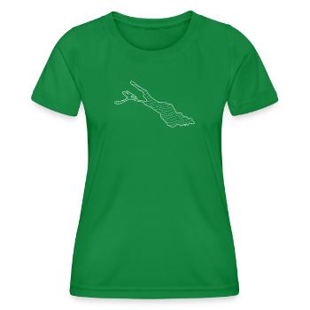 Carte du Lac pour les vacances de baignade au lac de Constance - T-shirt sport Femme - vert - Devant - AI Model Female 172 dark (172cm)