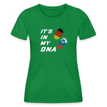 In meiner DNA Deutschland und Slowenien - Frauen Funktions-T-Shirt - Kelly Green - Vorne - AI Model Female 172 dark (172cm)