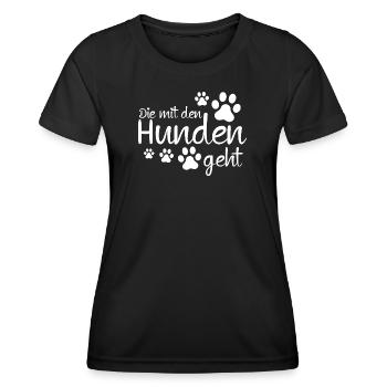 Die mit den Hunden geht - Frauen Funktions-T-Shirt - Schwarz - Vorne - AI Model Female 172 light (172cm)