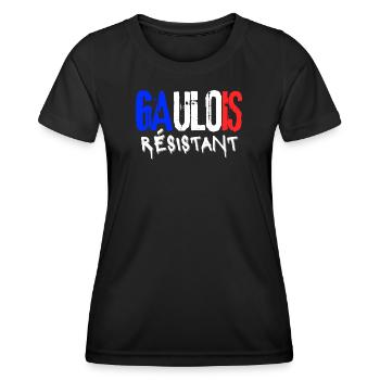 Gaulois Résistant - T-shirt sport Femme - noir - Devant - AI Model Female 172 light (172cm)