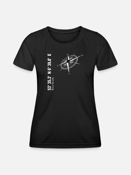 Borkum - Frauen Funktions-T-Shirt - Schwarz